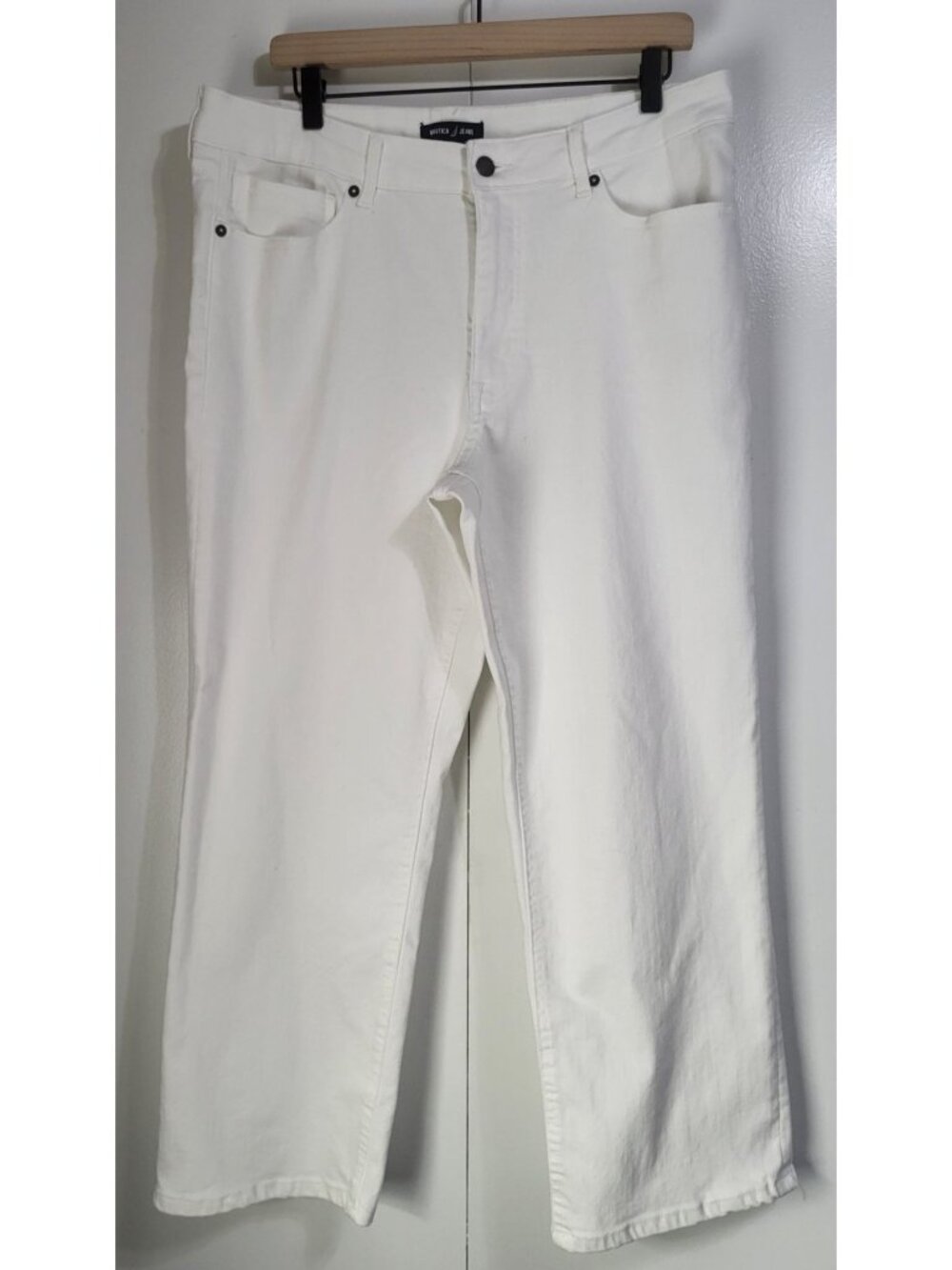 Nautica Women's SZ 16 High Rise White Denim Jeans Cropped Ankle